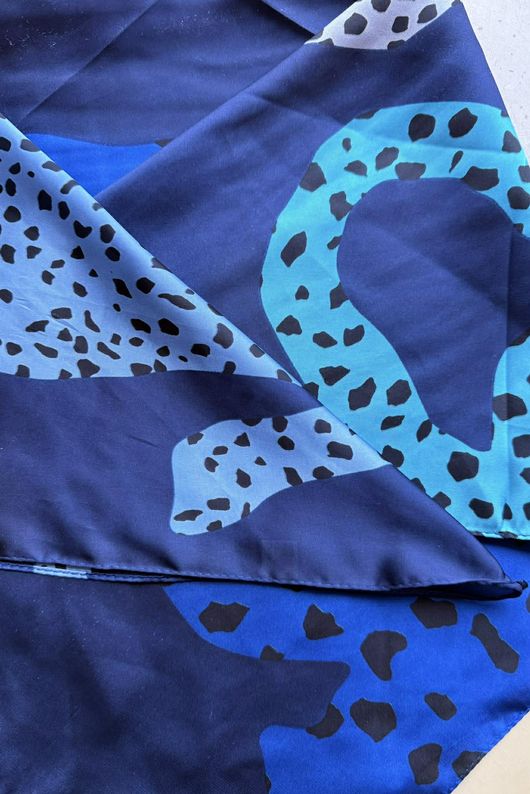 Dempsey Silky Blend Square Scarf Blues